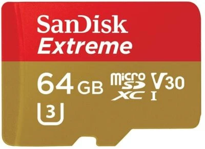 Sandisk Extreme 64gb micro SD XC Memory Card U3 V30 UHS-I - Image 1 of 4