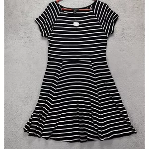 Forever 21 Dress Womens 1X Plus Size Black Striped Mini Knee Length Ladies NEW - Picture 1 of 9