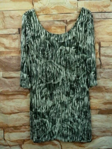 Kash & Jess Women 3/4 Sleeve Casual Career Dress Size L White/Gray/Black  - Picture 1 of 7