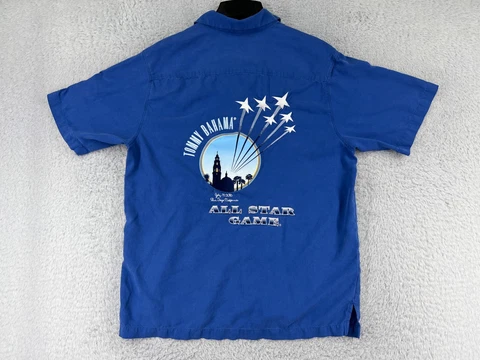 Tommy Bahama Shirt Mens Small Blue San Diego All Star Game 2016 Silk Padres SD Cover