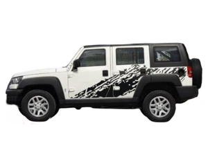 Graphic Mud Splash Stripe Car Sticker For Jeep Wrangler 4 Door Trunk Side Decals - Picture 1 of 5