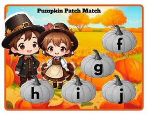 Pumpkin patch Game - Learning Center for Preschool Alphabet - DIY PRINTED - Picture 1 of 3