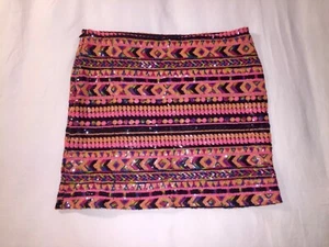 BUTTERFLIES AND ZEBRAS - SEQUIN MINI-SKIRT Girls youth skirt, Size XL - Picture 1 of 3