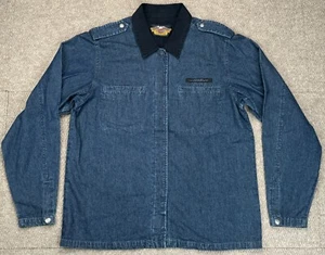 Harley Davidson Women's Vtg Snap Button Long Sleeve Denim Shirt Size Large - Picture 1 of 15