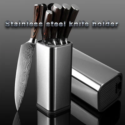 Knife Block Storage Stand Holder Kitchen Knives Stainless Steel Cook Accessories - Image 1 of 4