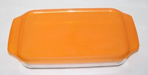 Lock & Lock Food Storage Container Rectangular Glass Dish Cake Pan & Lid Orange - Picture 1 of 13