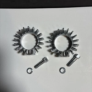 Triumph 16 Finned Exhaust Pipe Clamp Set 70-4501 71-0216 TR6 T120 500 650 750 UK - Picture 1 of 6