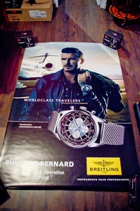 BREITLING ✯ DAVID BECKHAM French Bus Stop Vintage Advertising Poster Original - Picture 1 of 7