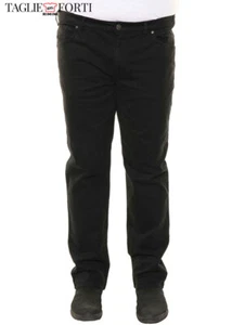 Black elasticated moleskin cotton trousers plus size man over. Big and tall. - Picture 1 of 7