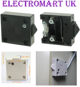 PUSH TO BREAK SURFACE MOUNT DOOR CUPBOARD WARDROBE LIGHT SWITCH 2A 2 AMP BLACK - Picture 1 of 1
