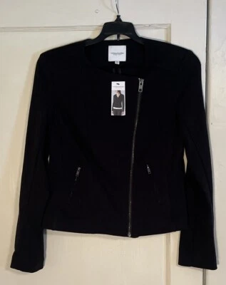 Chaqueta de pasarela Catherine Malandrino Limited para mujer talla mediana negra manga larga con cremallera Foto 1 de 4
