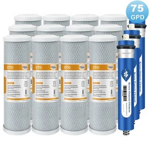 75 GPD RO Membrane Carbon Water Filter for GE GXRM10RBL Reverse Osmosis Systems - Picture 1 of 15
