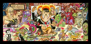 TATUAGGIO PRINT-FLASH,BIKER,COMIX,LOWBROW,FUMETTO,COUNTER CULTURE,BIZZARRO,HORROR,GORE - Foto 1 di 1