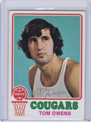 1973 Topps Autographed Basketball Card #189 Tom Owens Carolina Cougars - Image 1 of 2