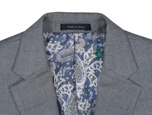 NEW RALPH LAUREN poly rayon 46 R BLAZER JACKET SPORT COAT taupe GRAY WINDOWPANE - Picture 1 of 15