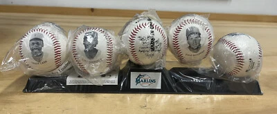 Florida Marlins 1993 5 Fotoball Baseball Inaugural Set with stand MLB Chevron - Image 1 of 3