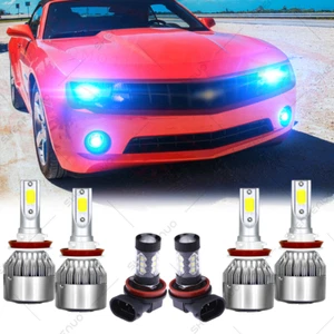 For Camaro 2014-2015 6PC 8000K Blue COB LED Headlight Hi/Low+Fog Light P0181 - Picture 1 of 11