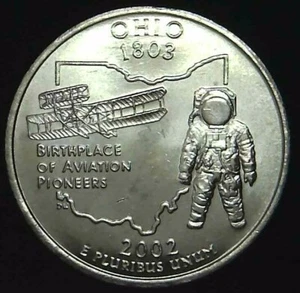 2002-D 25C State Quarter Ohio BU CN CLAD 21uc0926-4 - Picture 1 of 2