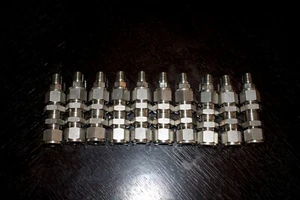 Swagelok fitting 1/2" tube 1/4" NPT bulkhead connector, stainless steel lot of 2 - Picture 1 of 8