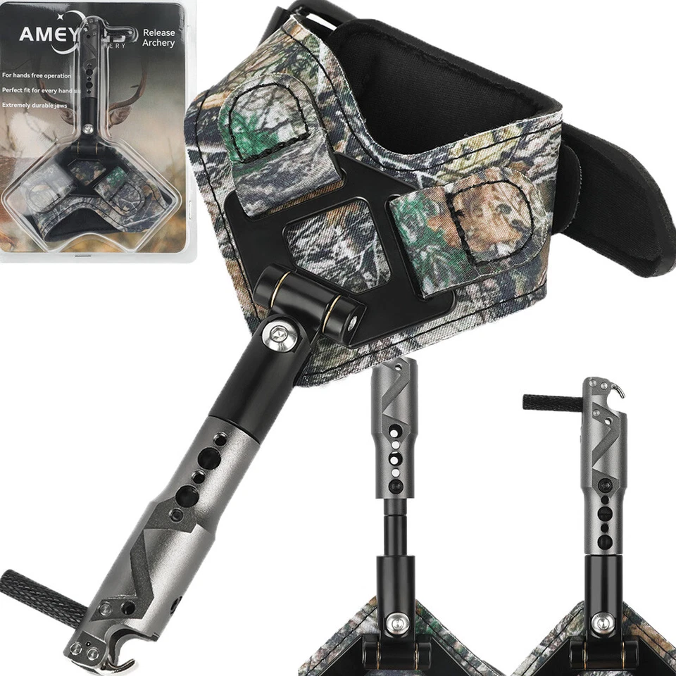 Wrist Release Aids Caliper Strap Trigger Adjustable Archery Compound Bow Hunting - Image 1 of 4
