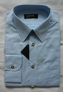 Trachtenhemd Hemd Tracht blau langarm Parini Pfoadl Neu - Imagen 1 de 2