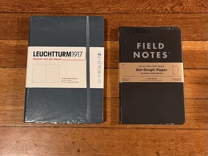 Leuchtturm1917 Medium A5 Dotted Hardcover Notebook + Field Notes Dot Graph Lot - Picture 1 of 6