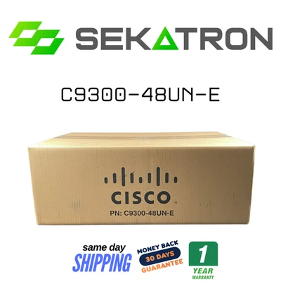 🔀 Open Box Cisco Catalyst C9300-48UN-E 48-Port Multigigabit PoE+ Network Switch - Image 1 of 2