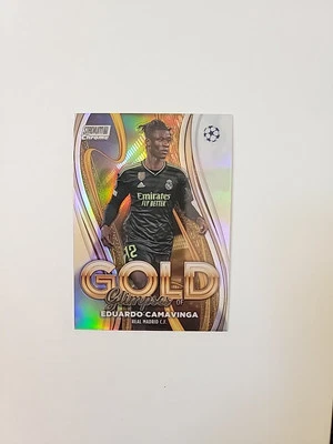 2022-23 Topps Chrome Stadium Club Soccer Eduardo Camavinga Gold Glimpses SD2155 - Image 1 of 2