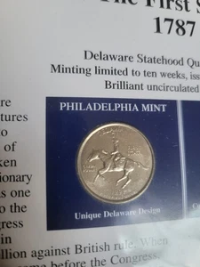 1999 P Delaware state Quarter spitting horse Error Coin BRILLIANT UNCIRCULATED - Picture 1 of 1