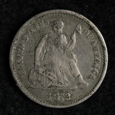 1872-S MM ABOVE Seated Liberty Silver Half Dime VF E226 KREK - Image 1 of 2