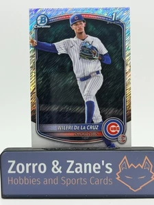 Wilfri De La Cruz 2025 Bowman Chrome  #BCP-209 1st Bowman Shimmer Refractor Cubs - Picture 1 of 4