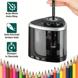 Electric Pencil Sharpener Automatic Desktop Pencil Sharpener Cutter Stationery - Picture 1 of 26