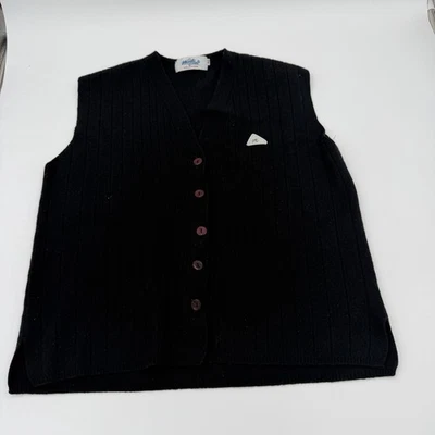 Chaleco Suéter Vintage Monte Carlo Azul Texturizado Mezcla Lana Merino Cuello en V XL 44 Foto 1 de 4