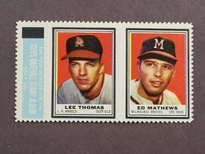 1962 Topps Stamp Panel Lee Thomas/Ed Mathews - Bild 1 von 2