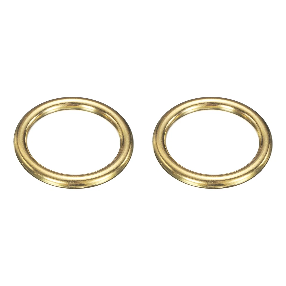 Anel O de metal, 2 peças 2 polegadas OD 1,5 polegadas ID 6mm de espessura ouro sem costura - Imagem 1 de 4
