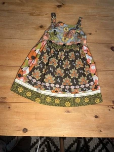 MATILDA JANE Detachable Apron May 2010 Floral Dress Sundress Knot Girls Size 6 - Picture 1 of 3
