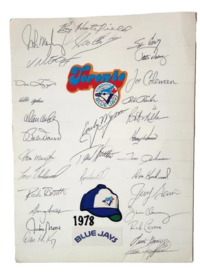 1978 Toronto Blue Jays Team Signed 30-poster Mayberry, Carty, Doerr, Early Wynn - Image 1 of 4