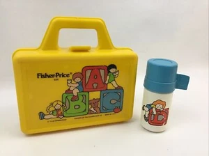 Fisher Price Play Lunch box ABC Pretend Plastic 1979 With Thermos - Picture 1 of 10