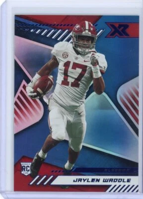 2021 Chronicles Draft Jaylen Waddle Blue XR Rookie RC #d 38/99 Miami Dolphins - Image 1 of 2
