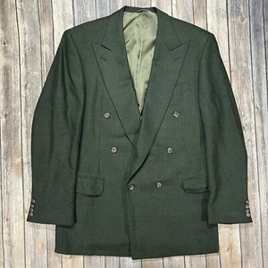 Blazer Abrigo Deportivo Ermenegildo Zegna Lana Moahir Doble Pecho Para Hombres 44 Verde - Imagen 1 de 9