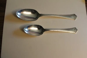 Carmel by Wallace, Sterling Silver Serving spoons, 8 1/4 & 7 inch lengths, pair - Picture 1 of 3