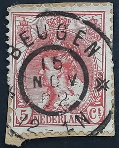 1902 Netherlands 5c carmine rose Wilhelmina stamp cancelled Beugen - Picture 1 of 2