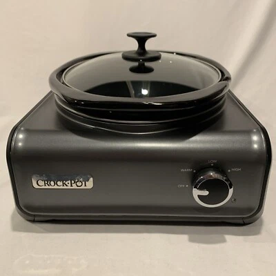 Crock Pot Hook-Up 3.5 Qt Oval Slow Cooker Connectable Party SCCPMD3-CH Grey - Image 1 of 4