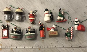 Vintage Lot Of 12 Coca Cola Ornaments Mini Sundae Penguins Polar Bear Santa - Picture 1 of 5