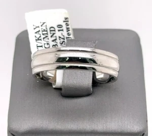 Scott Kay 19k White Gold Men's Wedding Band, 9.7gm, Size 10, S12856 - Picture 1 of 5