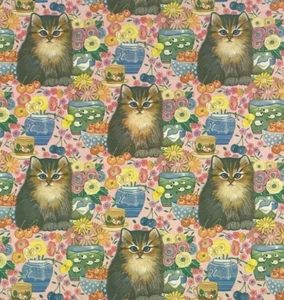 Caja de Papelería Popprint Gatos Jarrones Floral Rosa y Gris 12 Tarjetas Envs + Lápiz Pluma - Imagen 1 de 8