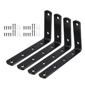 4Pcs Heavy Duty Cast Iron L Shaped Angle Shelf Bracket Support Bearing 40kg - Picture 1 of 10