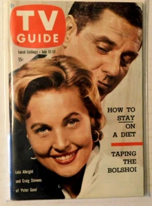 GUÍA DE TELEVISIÓN #328 11 de julio de 1959 Craig Stevens y Lola Albright de "Peter Gunn" - Imagen 1 de 1