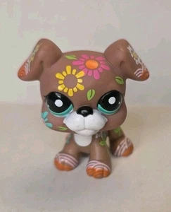 Littlest Pet Shop LPS #1840 braun Regenbogen Blume Boxer Hund grüne Augen - Bild 1 von 6