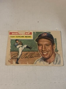 Bob Feller 1956 Topps #200 mala pérdida de papel - Imagen 1 de 2